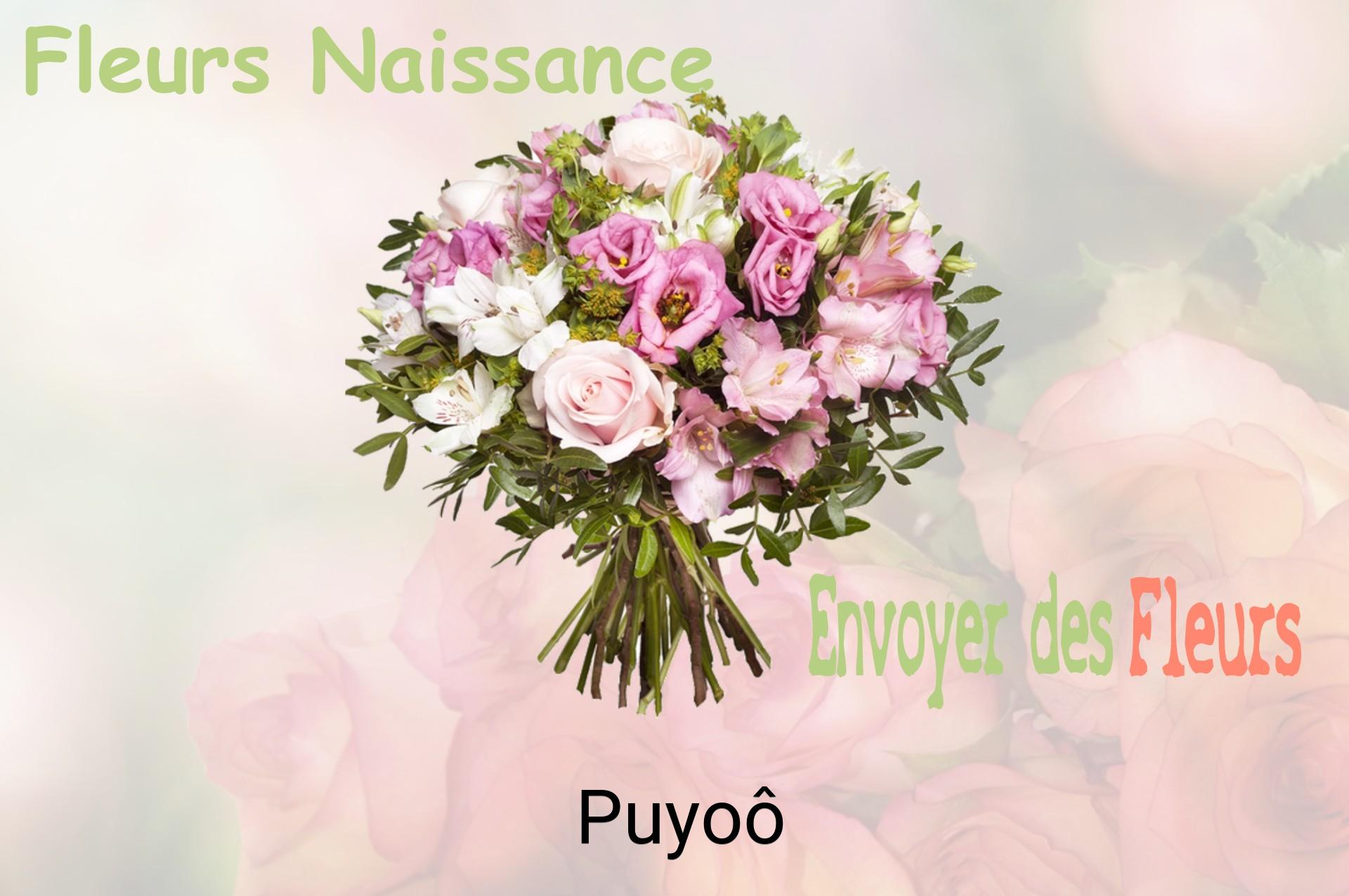 Bouquet de fleurs de naissance livré à Puyoô