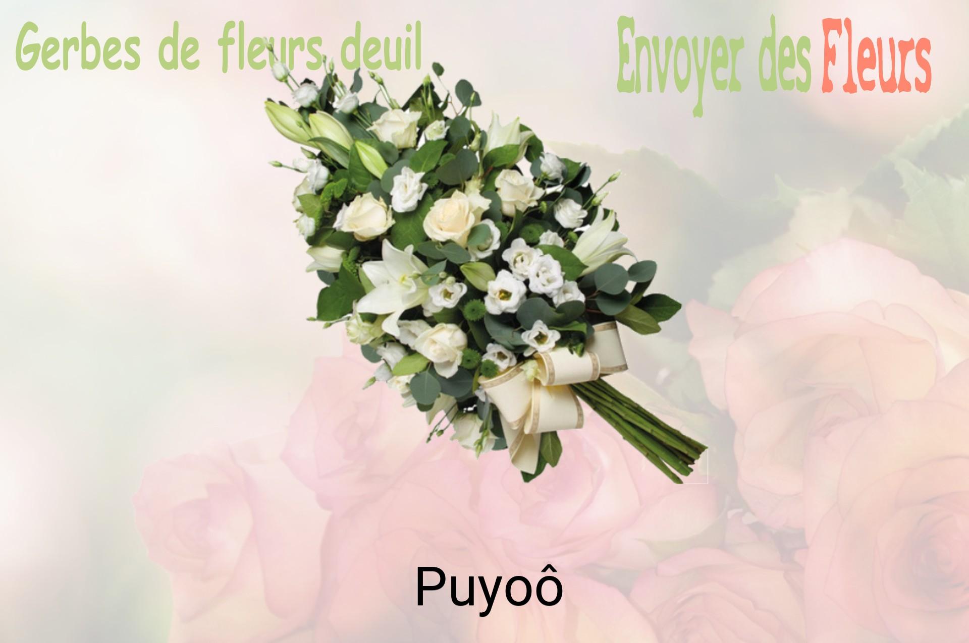 Gerbe de fleurs de deuil livrée à Puyoô